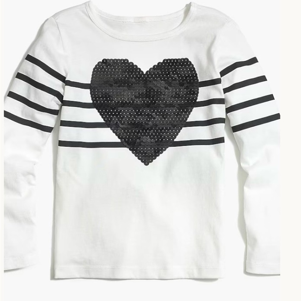 Girls' Crewcuts long-sleeve heart-stripe keepsake tee